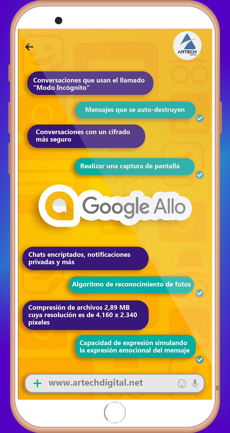 artech digital - infografia - Ventajas del Google Allo